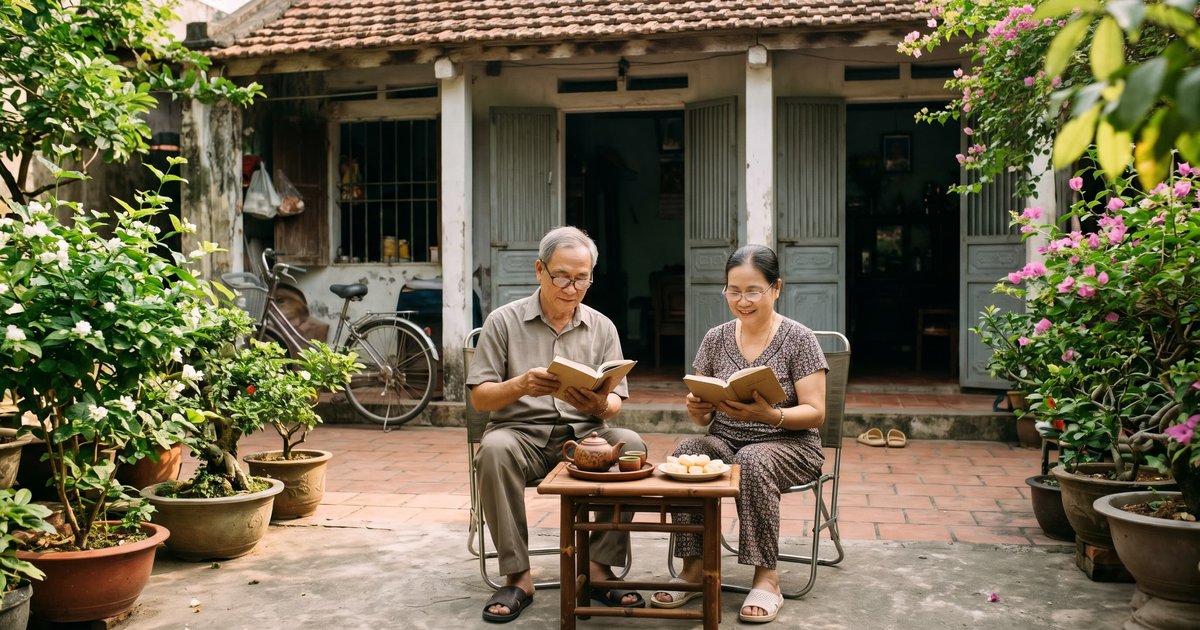 Người cao tuổi đọc sách rèn luyện trí nhớ