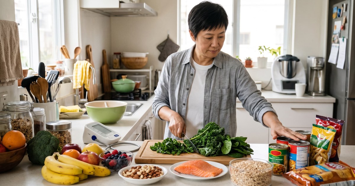 Người cao huyết áp ăn nhiều rau xanh và hạn chế muối