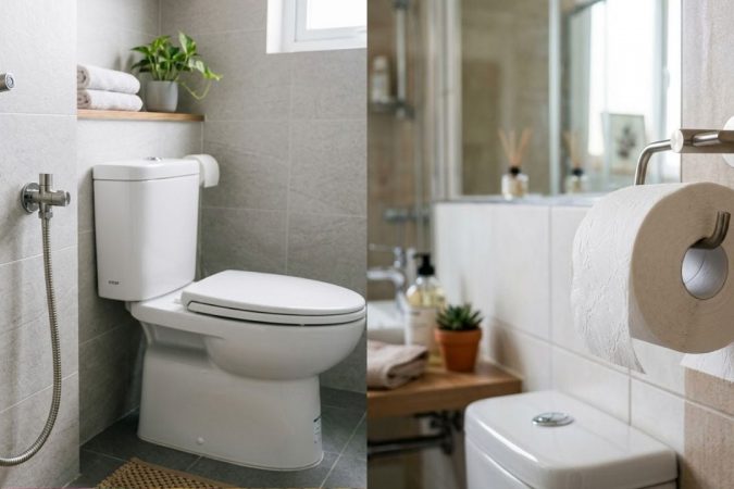 ​Đi vệ sinh xong: Nên dùng giấy vệ sinh hay vòi xịt để sạch khuẩn?